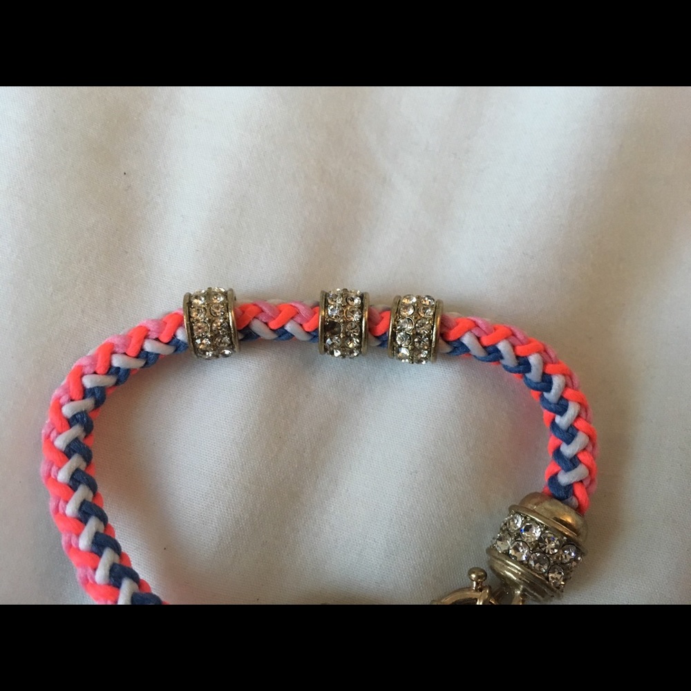 J Crew Rope / Beaded Rhinestone Bracelet - Picture 2 of 2
